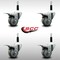 Service Caster 3'' SS Gray Poly Swivel 7/8'' Expanding Stem Caster Set Total Lock Brake, 4PK SCC-SSEXTTL20S314-PPUB-78-4 - alternate 3